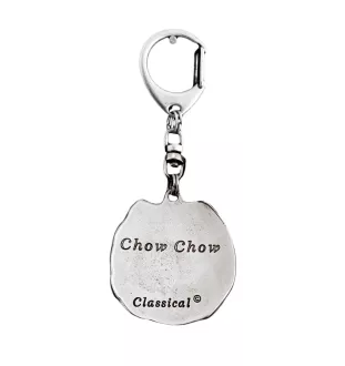 Chow Chow - Silver-plated key ring with a dog in a gift box, handbag decoration, backpack pendant by Art-Dog brand