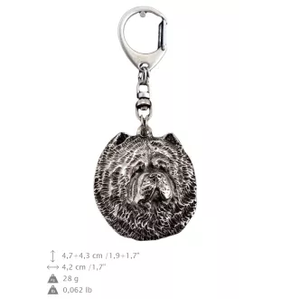 Chow Chow - Silver-plated key ring with a dog in a gift box, handbag decoration, backpack pendant by Art-Dog brand