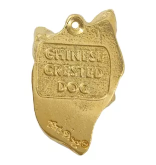 Chinesischer Schopfhund - Hundehalsband in Geschenkbox, vergoldeter Anhänger für Hundefans, auffälliger Schmuck von Art-Dog