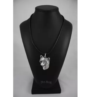 Chinesischer Schopfhund - Hundehalsband in Geschenkbox, versilbertes Medaillon für Hundefans, markanter Anhänger der Marke Art-Dog