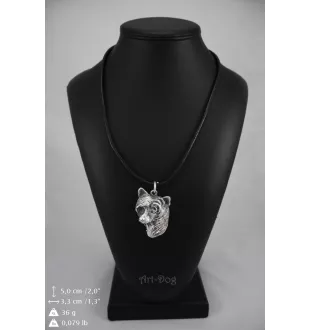 Chien chinois à crête, chien nu chinois - Collier de chien dans une boîte cadeau, médaillon argenté pour fan de chien, pendentif remarquable de la marque Art-Dog
