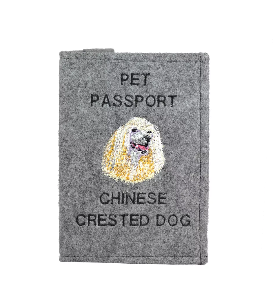 Chien chinois à crête, chien nu chinois - Porte passeport pour chien, porte document, cadeau pour le voyageur de la marque Art-Dog
