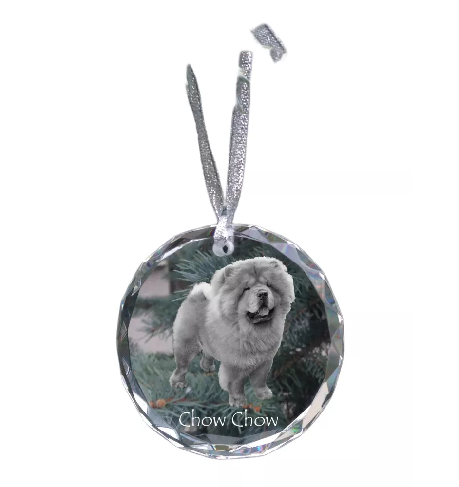 Chow Chow - crystal bauble with a photo, dog photo in crystal, personalized Christmas tree ornament by Art-Dog brand