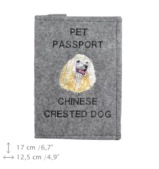 Chien chinois à crête, chien nu chinois - Porte passeport pour chien, porte document, cadeau pour le voyageur de la marque Art-Dog
