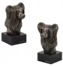 Chinese Crested Dog, Puff - Dog statue, bust on stone base, sculpture, trophy for dog show by Art-Dog brand
