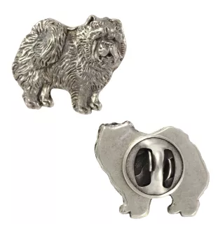 Chow Chow, Chowchow  - Broche chien argentée, épingle élégante, décoration de revers de veste par la marque Art-Dog