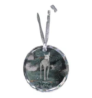 Cirneco de l'Etna, Cirneco dell'Etna - boule de Noël en cristal avec une photo, photo de chien dans le cristal, décoration personnalisée pour sapin de Noël de la marque Art-Dog