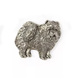 Chow Chow  - Silver-plated dog brooch, elegant pin, jacket lapel decoration by Art-Dog brand