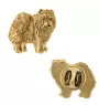 Chow Chow - Dog brooch in decorative box, elegant gold-plated pin, Art-Dog brand jacket pin