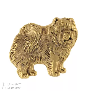 Chow Chow - Vergoldete Brosche, eleganter Hundeschmuck, einzigartige Brosche der Marke Art-Dog