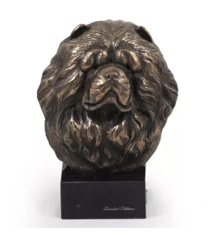Chow Chow, Chowchow - Statue de chien, buste sur socle en pierre, sculpture, trophée pour exposition canine par la marque Art-Dog