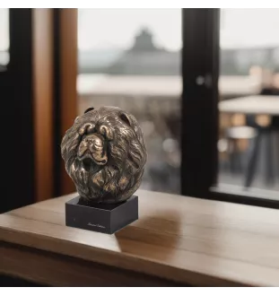 Chow Chow, Chowchow - Statue de chien, buste sur socle en pierre, sculpture, trophée pour exposition canine par la marque Art-Dog