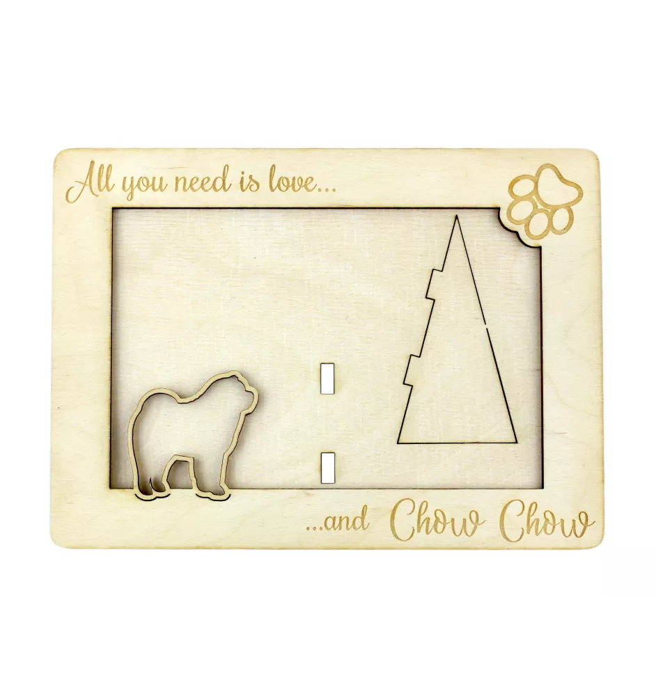 Chow Chow - Photo frame, engraved wooden frame, a lovely gadget for the dog lover by Art-Dog