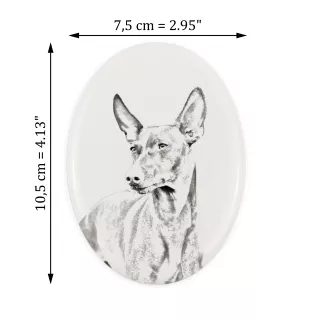 Cirneco dell'Etna - commemorative plaque with a photo of a dog, tombstone with a print, personalized oval plaque from the Art-Dog brand