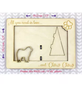 Chow Chow - Photo frame, engraved wooden frame, a lovely gadget for the dog lover by Art-Dog