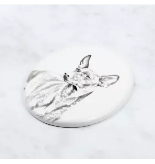 Cirneco dell'Etna - Gedenktafel mit einem Foto eines Hundes, Grabplatte mit Druck, personalisierte ovale Platte der Marke Art-Dog