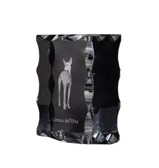 Cirneco de l'Etna, Cirneco dell'Etna - cristal avec photo de chien, statuette en verre avec photo, cadre exceptionnel avec photo de la marque Art-Dog