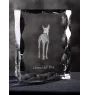 Cirneco dell'Etna - crystal with a picture of a dog, glass statuette with a picture, unique frame with a picture from Art-Dog brand