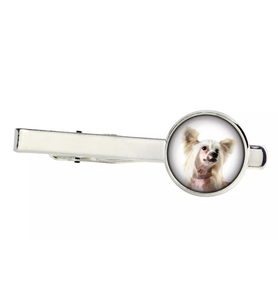 Chinese Crested Dog, Puff - tie clip, ornament, jewelry for an evening outfit by Art-Dog