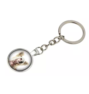 Chinese Crested Dog, Puff - keychain with your photo, key decoration, bag pendant from Art-Dog brand