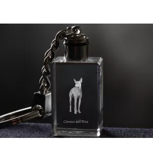 Cirneco dell'Etna - Schlüsselanhänger aus Kristall mit Hundefoto, beleuchteter Schlüsselanhänger, einzigartiges Geschenk der Marke Art-Dog