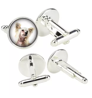 Chinese Crested Dog, Puff - cufflinks in a box, handmade jewelry, product of the Art-Dog brand