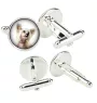 Chinese Crested Dog, Puff - cufflinks in a box, handmade jewelry, product of the Art-Dog brand