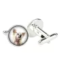 Chien chinois à crête, chien nu chinois - Boutons de manchette dans une boîte, bijoux faits à la main, produit de la marque Art-Dog