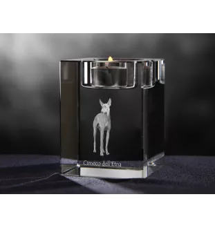 Cirneco dell'Etna - Candle holder with dog photo, crystal tealight holder, personalised gift by Art-Dog brand