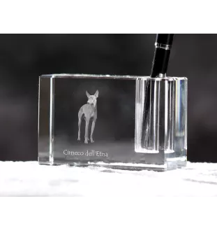 Cirneco dell'Etna - Pen stand, crystal organiser with dog photo, unique desk decoration by Art-Dog brand