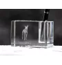 Cirneco dell'Etna - Pen stand, crystal organiser with dog photo, unique desk decoration by Art-Dog brand