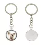 Chien chinois à crête, chien nu chinois - porte-clés dans une boîte, photo personnelle, porte-clés de la marque Art-Dog