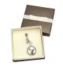 Chinese Crested Dog, Puff - keychain in a box, own photo, keychain pendant from Art-Dog brand