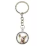 Chinese Crested Dog, Puff - keychain in a box, own photo, keychain pendant from Art-Dog brand