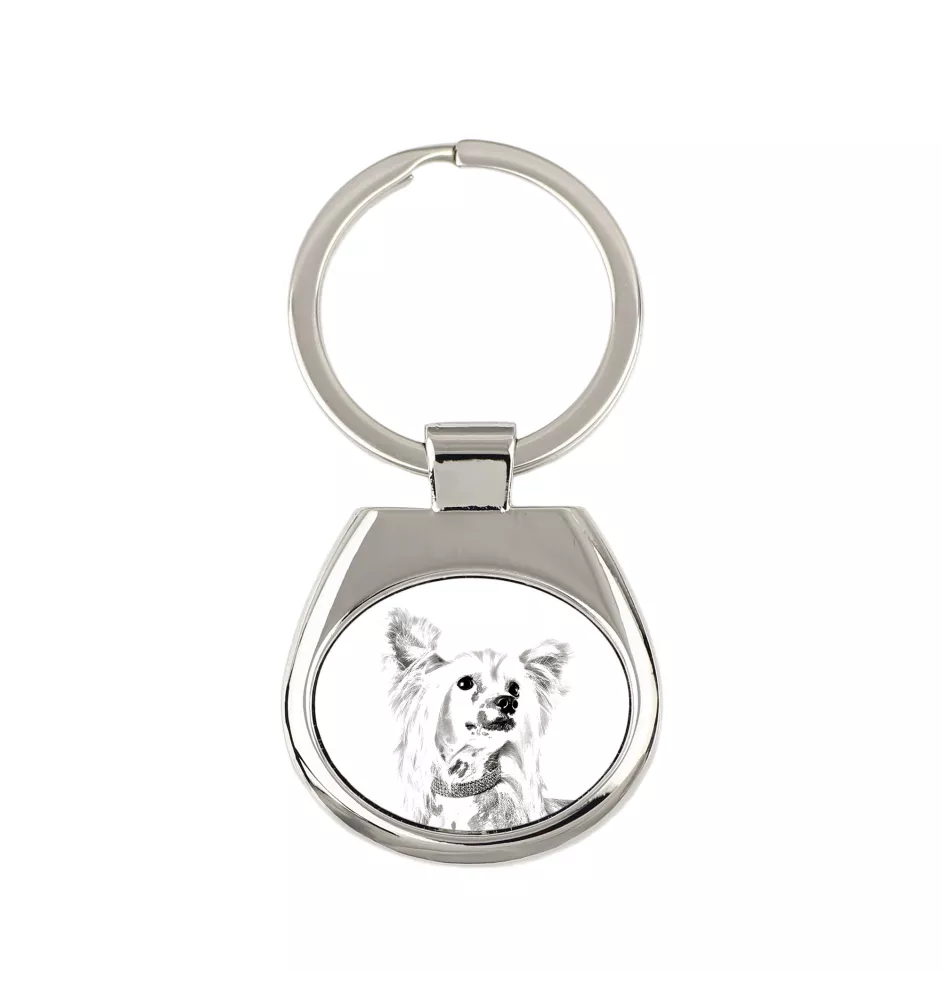 Chinesischer Schopfhund - Schlüsselanhänger mit Hund, Anhänger mit Aufdruck, personalisierter Anhänger der Marke Art-Dog
