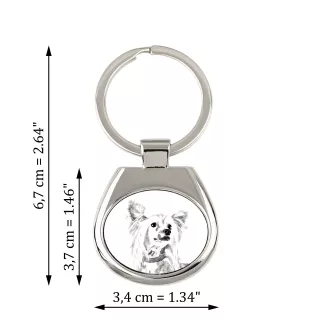 Chinese Crested Dog, Puff - keychain with a dog, keychain with a print, personalized pendant from the Art-Dog brand
