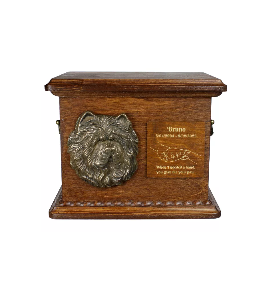 Chow Chow, Chowchow - urne pour les cendres de chien, urne personnalisée avec une gravure et un bas-relief, boîte commémorative pour les cendres de chien de la marque Art-Dog