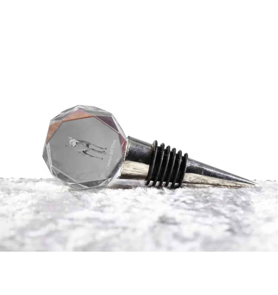 Cirneco de l'Etna, Cirneco dell'Etna - Bouchon de bouteille, bouchon de vin en cristal avec photo, cadeau personnalisé pour barman par la marque Art-Dog