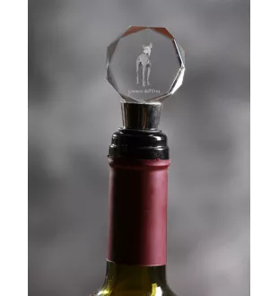 Cirneco dell'Etna - Bottle stopper, crystal wine stopper with photo, personalised gift for bartender by Art-Dog brand