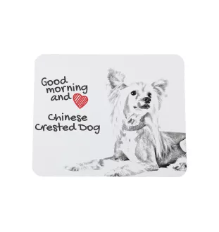 Chinesischer Schopfhund - Mauspad mit Druck, personalisiertes Mauspad mit Hund, einzigartiges Gadget für Büroangestellte von Art-Dog.