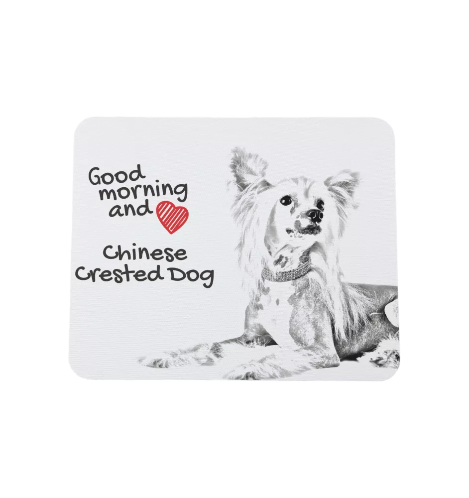 Chinesischer Schopfhund - Mauspad mit Druck, personalisiertes Mauspad mit Hund, einzigartiges Gadget für Büroangestellte von Art-Dog.