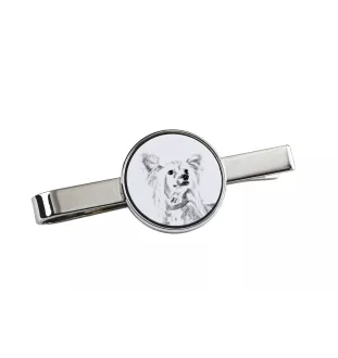 Chinese Crested Dog, Puff - tie clip with a dog, personalized tie clip, a unique gift for a man from the Art-Dog brand