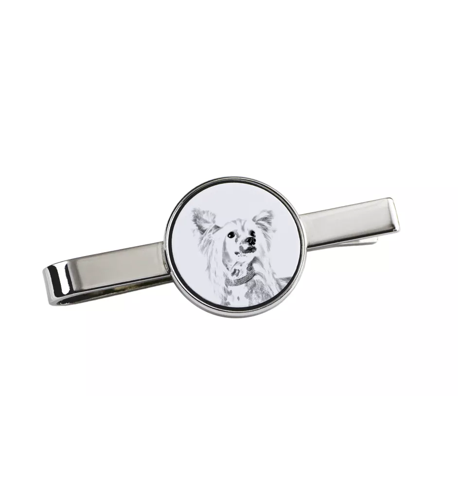 Grzywacz Chiński spinka do krawatu z psem Art-Dog
