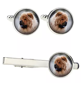 Chow Chow Ärmelknöpfe und Krawatte mit Ihrem Foto, Anzugaccessoire, Herrenschmuck der Marke Art-Dog