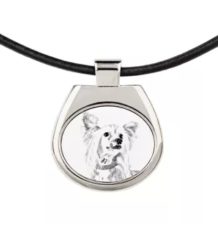 Chinese Crested Dog, Puff - dog necklace, personalized pendant with a photo, unique necklace for women and men by Art-Dog brand
