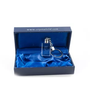 Chinesischer Schopfhund - Schlüsselanhänger aus Kristall mit Hundefoto, beleuchteter Schlüsselanhänger, einzigartiges Geschenk der Marke Art-Dog