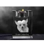 Chinese Crested Dog, Puff - Candle holder with dog photo, crystal tealight holder, personalised gift by Art-Dog brand