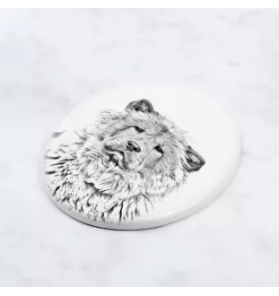 Chow Chow, Chowchow - une plaque commémorative avec une photo de chien, une plaque funéraire avec une impression, une plaque ovale personnalisée de la marque Art-Dog