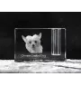 Chinesischer Schopfhund - Stifthalter, Kristallorganizer mit Hundefoto, einzigartige Schreibtischdekoration der Marke Art-Dog