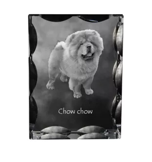 Chow Chow - crystal with a picture of a dog, glass statuette with a picture, unique frame with a picture from Art-Dog brand